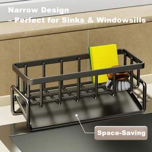 Organizador de Fregadero Multifuncional Móvil de Acero Inoxidable Antioxidante para Cocina Moderna, Dispensador de Jabón para Platos - Product Image 2