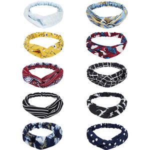 عصابات رأس للنساء بوهيمية من DS006, عصابات رأس للنساء بوهيمية من نسيج مرن ، ملفوفة حول الشعر ، طوق ملتوي عتيق ، مطبوع بنقاط البولكا ، واسعة وعصابة رأس متقاطعة - Product Image 5