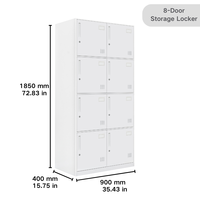 Guangzhou personnalisé grand métal acier 8 portes casier armoire de rangement pour bureau école salle de sport atelier entrepôt supermarché hôpital