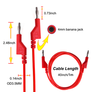 Câble de <span class=keywords><strong>test</strong></span> empilable 4 mm avec connecteurs banane et pinces crocodiles - Product Image 2