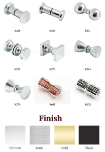 モダンメタル亜鉛合金シャワールームミニガラスドアノブハンドルフィンガープル - Product Image 5