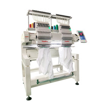Machine à broder automatique à double tête de haute qualité 400*500mm avec plusieurs têtes à aiguilles, utilisée pour les chemises, les casquettes, les chaussures