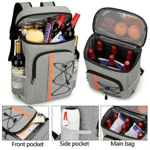Sac à dos isotherme souple et imperméable pour pique-nique, grand compartiment alimentaire, idéal pour les voyages et les activités de plein air - Product Image 2