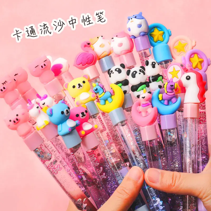 New Star 0.5mm Cute Moon Unicorn Quicksand Gel Pen Colorful Student Gel Pen