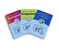 Carte de visite professionnelle programmable NFC 13,56 MHz pour TikTok, Facebook et Google Store