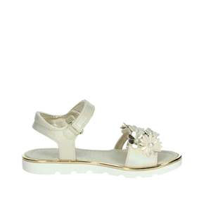 Sandalias Asso para Niña AG-17210, Sandalias de Plataforma con Decoración de Flores Blancas y Plateadas - Product Image 4