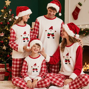 HUOYOUNG, conjunto navideño personalizado, pijama de algodón transpirable, conjunto familiar cálido a juego para <span class=keywords><strong>mujer</strong></span>, <span class=keywords><strong>ropa</strong></span> navideña estampada - Product Image 1