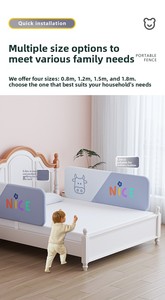 Portable Foldable Baby Safety <b>Bed</b> <b>Rail</b> for Travel, No Installation, Anti-Fall <b>Guard</b> for Infant Toddler Kids, Fit Crib and <b>Bed</b> - Product Image 2