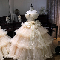 Robe de bal Quinceanera en tulle rose poudré, longueur ras du sol, ornée de perles, de plumes et d'appliques à volants, pour Sweet 16