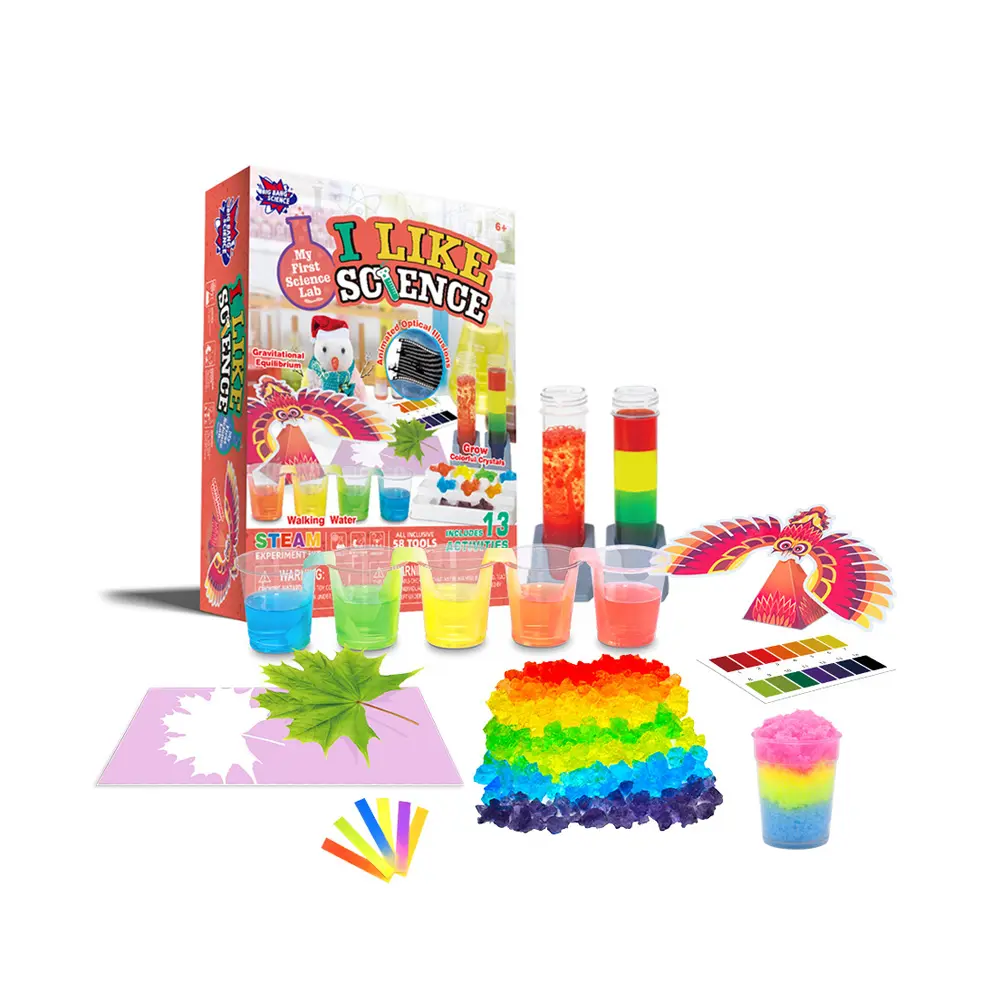 Set di giocattoli divertenti per bambini apprendimento di più conoscenza della scienza magico il mio primo laboratorio di scienze esperimenti chimici kit di giocattoli scientifici