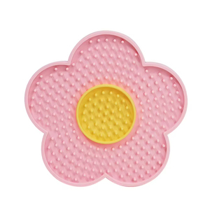 Tapis de léchage pour chien en silicone motif floral style moderne, sans BPA, étanche, pour l'alimentation lente, le bain et l'entraînement - Product Image 1