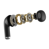 Auriculares Inalámbricos Semi-in-ear Bluetooth 6.0 TWS con Chip JL7043C, Audio AAC SBC, 4.5H de Reproducción, Estuche de Carga de 200mAh, Tipo-C