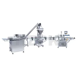 Auto Garrafa Turntable + Auto Liquid Filling Capping Machine + Auto Rodada Máquina Rotulagem Linha de embalagem Linha Embalagem Automática