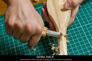 Khắc gỗ muỗng trống Basswood cho người mới bắt đầu whittling Craft gỗ khoảng trống cho khắc - Product Image 5