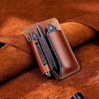 Porte-clés miniature en cuir véritable pour voiture avec pochette à outils, gravure durable imprimée pour étui à clés de voiture