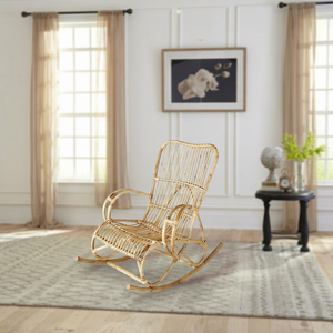 Modern Outdoor Patio Garden Bamboo Rocking <b>Chair</b> for Elderly Adults and Kids Villa Living Room Bedroom Leisure - Product Image 1