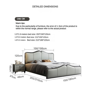 Meubles <span class=keywords><strong>de</strong></span> maison au design simple, prix bas, confortables, en similicuir, <span class=keywords><strong>lit</strong></span> king-size gris clair luxueux, capitonné pour la chambre à coucher - Product Image 6