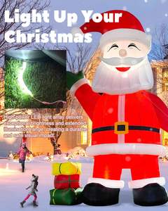 Père Noël gonflable géant lumineux avec décoration de jardin extérieure de Noël gonflable de qualité supérieure pour les fêtes de Noël - Product Image 3