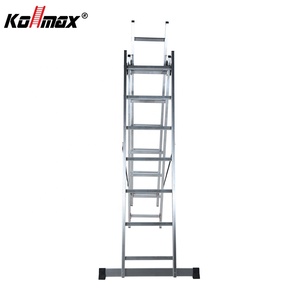 Échelles en aluminium à 3*7 marches pour usage domestique, échelles pliantes stables, 4 m, 3 sections, échelle extensible personnalisable, 330 lb, EN131 - Product Image 4