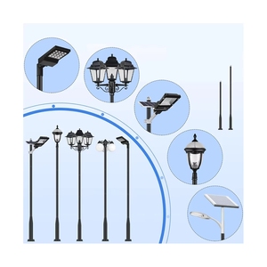 Farola Solar de Jardín Tipo Split, Poste Octogonal de Aluminio de 3m-35m, Color Gris, <span class=keywords><strong>ECOSOLAR</strong></span>, Garantía de 2 Años, Versátil - Product Image 1