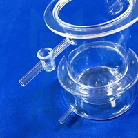 Reactor de Cuarzo Profesional Transparente con Ventana de Cuarzo, Abrazaderas y Juntas Tóricas