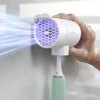 Esterilizador de Cepillos de Dientes UVC Mejorado de Alta Potencia, Montado en la Pared, con Batería Recargable de 800 mAh y Secado por Aire