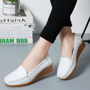 Comode ballerine per <span class=keywords><strong>mocassini</strong></span> taglie forti da <span class=keywords><strong>donna</strong></span>-scarpe Casual Slip-On da mamma con <span class=keywords><strong>tacco</strong></span> a zeppa - Product Image 6