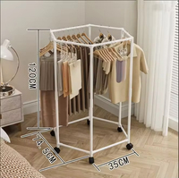 Porte-vêtements rotatif hexagonal en métal sur pied pour la maison, design circulaire, le plus vendu