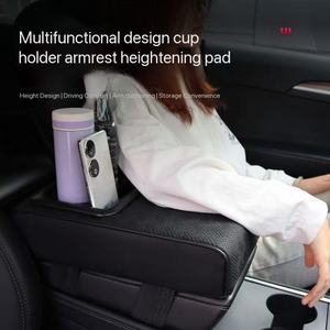 Console Centrale de Voiture en Cuir de Luxe Étanche Noir avec Porte-Gobelet et Boîte <span class=keywords><strong>à</strong></span> Mouchoirs - Product Image 5