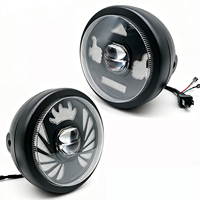 Kit de Faros Delanteros para Motocicleta de 4 Modos, Faro LED Redondo de 5.75 Pulgadas, Luz Auxiliar H4 para Motocicleta