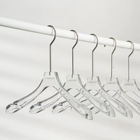 Personnalisé Solide Chrome Or Manteau Acrylique Cintre En Gros Clair Transparent Vêtements Acrylique Cintres