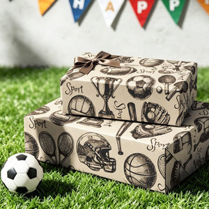 Papier cadeau sportif à thème dessin animé, papier cadeau pour championnats d'enfants, disponible en gros et personnalisable - Product Image 2