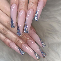 Senboma fait à la main vente en gros de faux ongles de salon de cercueil longs ongles colorés à presser