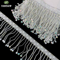 Chaîne suspendue à franges et pompons en strass plastique multicolores de style ethnique, écologique, 3D, pour robe, vêtement, ou déguisement de fête