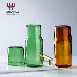 Elegante 520ml Venta al por mayor Jugo <span class=keywords><strong>de</strong></span> color Mesita <span class=keywords><strong>de</strong></span> noche Jarra <span class=keywords><strong>de</strong></span> agua Juego <span class=keywords><strong>de</strong></span> vidrio Vaso para mesita <span class=keywords><strong>de</strong></span> noche Dormitorio Baño Teteras - Product Image 4