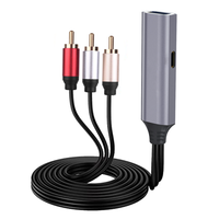 Kabel konverter HDMI RCA AV, catu daya USB, adaptor komposit jaket PVC, pelindung kombinasi aplikasi komputer pria dan wanita