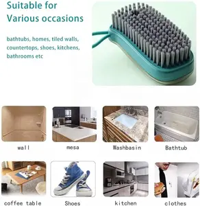 MorSun-cepillo de limpieza para fregadero, dispensador de jabón