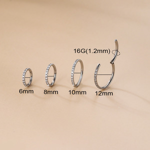 Piercing ASTM F136 G23 Titanium Premium Jewelry For Women Earrings 16G Ear Bone Piercing Stud Nose Ring Medical Surgical Body Jewelry