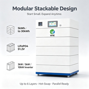 Sistema de Almacenamiento de Energía Comercial Fuera de la Red WHE WHE-STACK-51.2V Serie 112kWh LiFePO4, Protección IP20, Enfriamiento por Convección Natural - Product Image 3