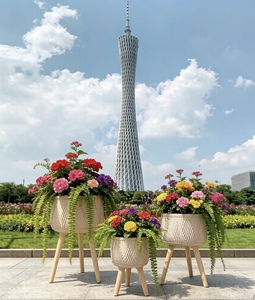 Factory Wholesale Wooden Plant Stand Indoor Outdoor Decor Wood Flower Pot Rack Multi-Tier Plant Display <b>Shelf</b> For Home Garden - Product Image 3