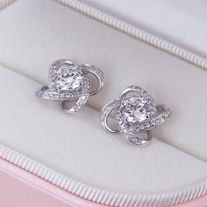 Joyería Messi, Joyería Personalizada MSE-647, Platino PT950, Diamante Cultivado en Laboratorio CVD HPHT de 1CT D VS1, Pendientes de Botón con Racimo de Diamantes, Joyería para Mujer - Product Image 5