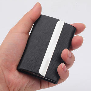 Vente en gros d'étui pour cartes de crédit multi-entreprises en acier inoxydable Porte-cartes de visite en cuir - Product Image 4