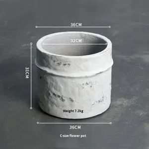 <span class=keywords><strong>Pot</strong></span> de fleurs vintage rétro nostalgique en ciment et bois vieilli pour fleurs et plantes vertes, <span class=keywords><strong>grand</strong></span> diamètre, <span class=keywords><strong>noir</strong></span> diamant vert - Product Image 6