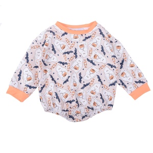 Mono <span class=keywords><strong>de</strong></span> bebé <span class=keywords><strong>de</strong></span> manga larga con estampado <span class=keywords><strong>de</strong></span> Halloween y diseño <span class=keywords><strong>de</strong></span> calabaza, suéter tipo burbuja para bebé, venta al por mayor - Product Image 3