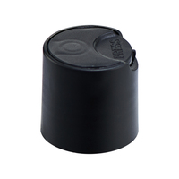 Bouchon à vis en plastique prix usine 24/410 28/410 couvercle supérieur rabattable avec doublure en feuille conception de disque noir blanc pour bouteilles cosmétiques