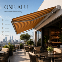 Auvent de terrasse de restaurant motorisé rétractable, protection contre la pluie, réglage par minuterie, ombrage extérieur, contrôle par application WiFi, protection solaire