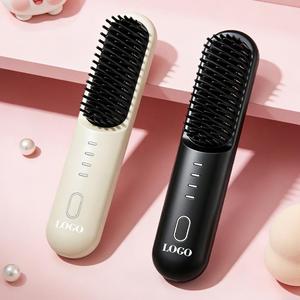 0728 Custom Cordless Hair Straightener Brush Type-c Interfacel Rechargeable Straight Toll Professional Mch Heating <b>Hot</b> <b>Comb</b> - Product Image 4