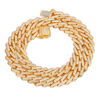 Di Vendita caldo di Alta Qualità Dei Monili di Hiphop Oro Placcato Argento Iced Out AAA Zircone Cuban Link Collana Della Catena per Gli Uomini All'ingrosso