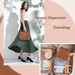 Juego de 3 Bolsas de Maquillaje de Cuero, Organizador de Cosméticos Portátil de Viaje, Bolsas de Almacenamiento de Artículos de Aseo para Mujeres y Niñas - Product Image 5