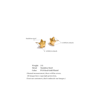 Jinyou 5145 New Arrival hình dạng Ngôi sao kim loại đinh tán tai phong cách hợp thời trang không thấm nước thép Stud Bông tai cho phụ nữ hàng ngày đồ trang sức - Product Image 6